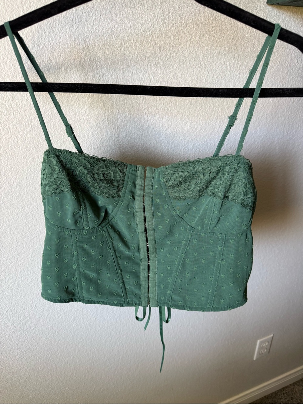 PacSun Green Lace Bustier Crop Top